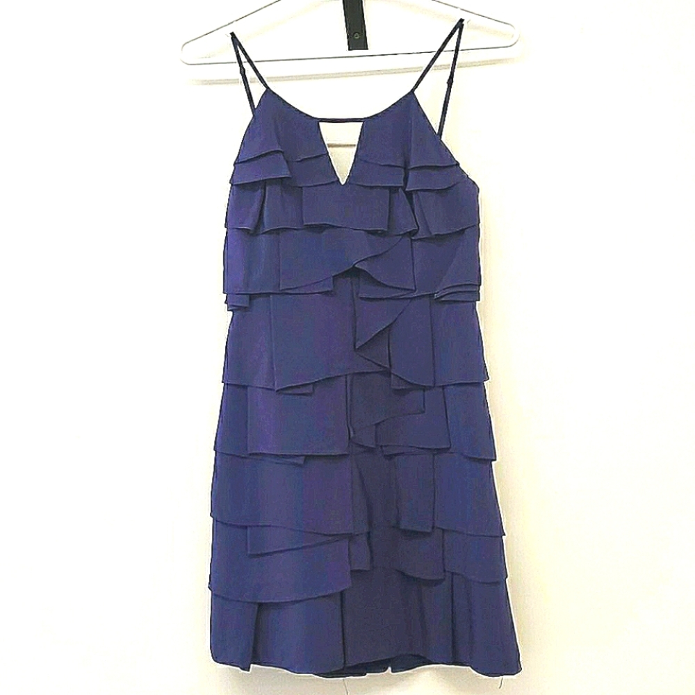 BCBG MaxAzaria Tier Ruffled Silk Dress